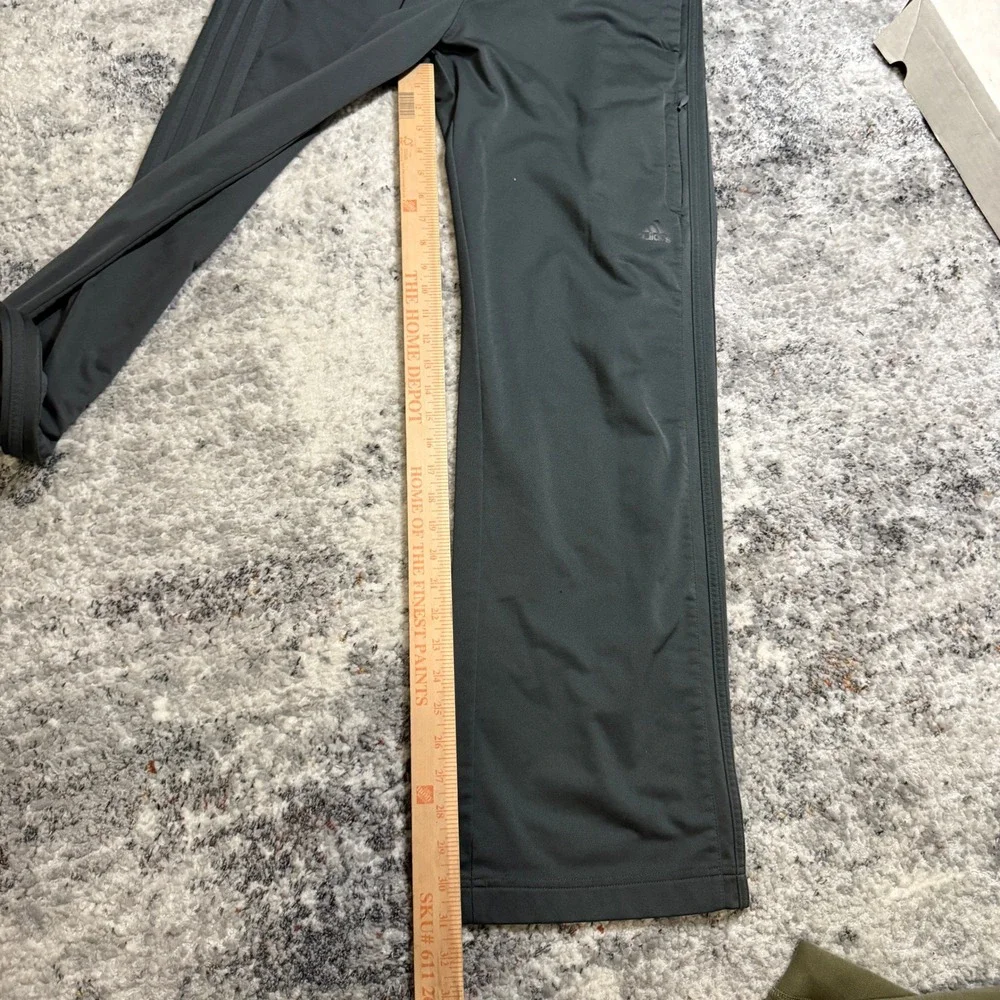 Adidas Mens XL Gray Track Pants Athletic‎ 3-Stripe Zipper Pocket Straight Leg